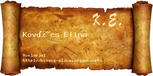 Kovács Elina névjegykártya