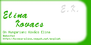 elina kovacs business card