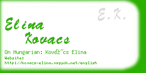 elina kovacs business card